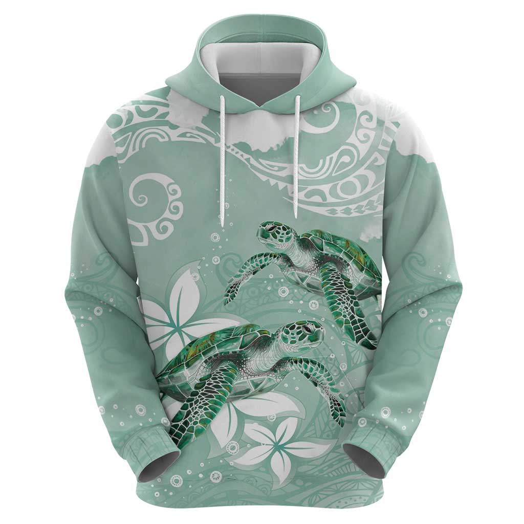Happy Valentine's Day Polynesia Zip Hoodie SeaTurtle Couple Polynesian - Green Lester Color