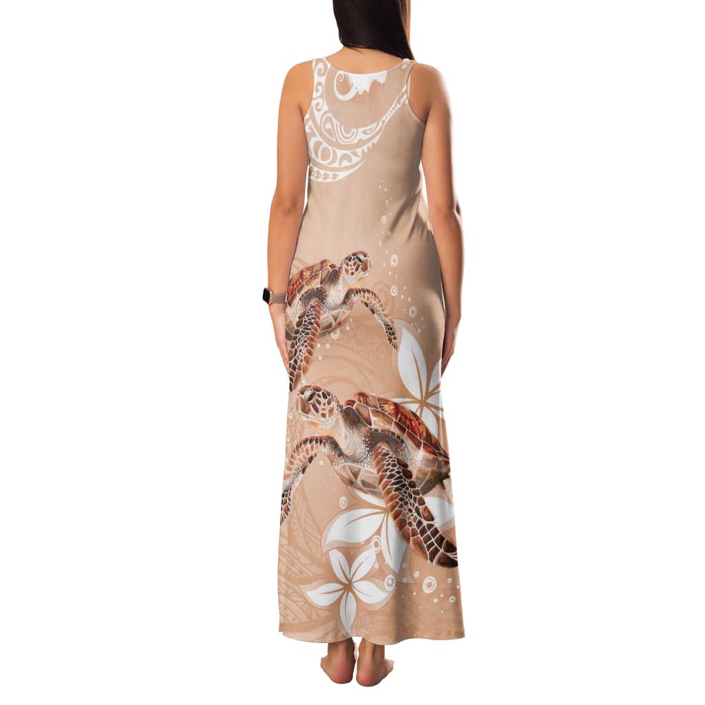 Happy Valentine's Day Polynesia Family Matching Tank Maxi Dress and Hawaiian Shirt SeaTurtle Couple Polynesian - Desert Sand Color