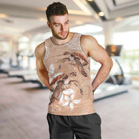 Happy Valentine's Day Polynesia Men Tank Top SeaTurtle Couple Polynesian - Desert Sand Color LT14 Desert Sand - Polynesian Pride