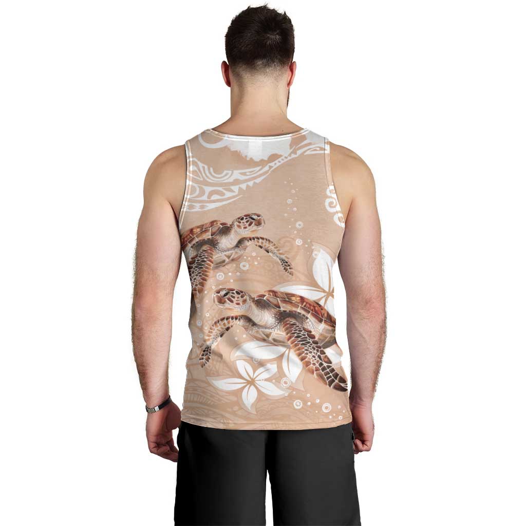 Happy Valentine's Day Polynesia Men Tank Top SeaTurtle Couple Polynesian - Desert Sand Color LT14 - Polynesian Pride