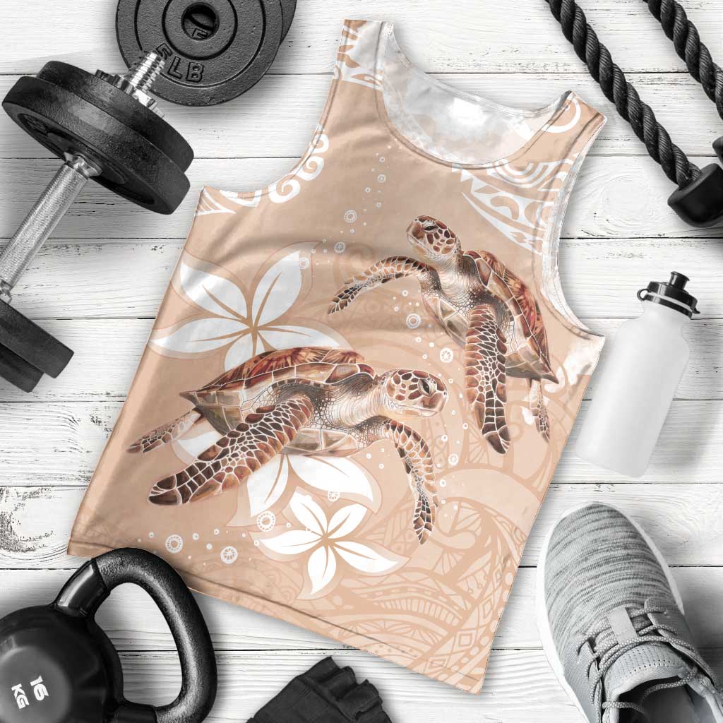 Happy Valentine's Day Polynesia Men Tank Top SeaTurtle Couple Polynesian - Desert Sand Color LT14 - Polynesian Pride
