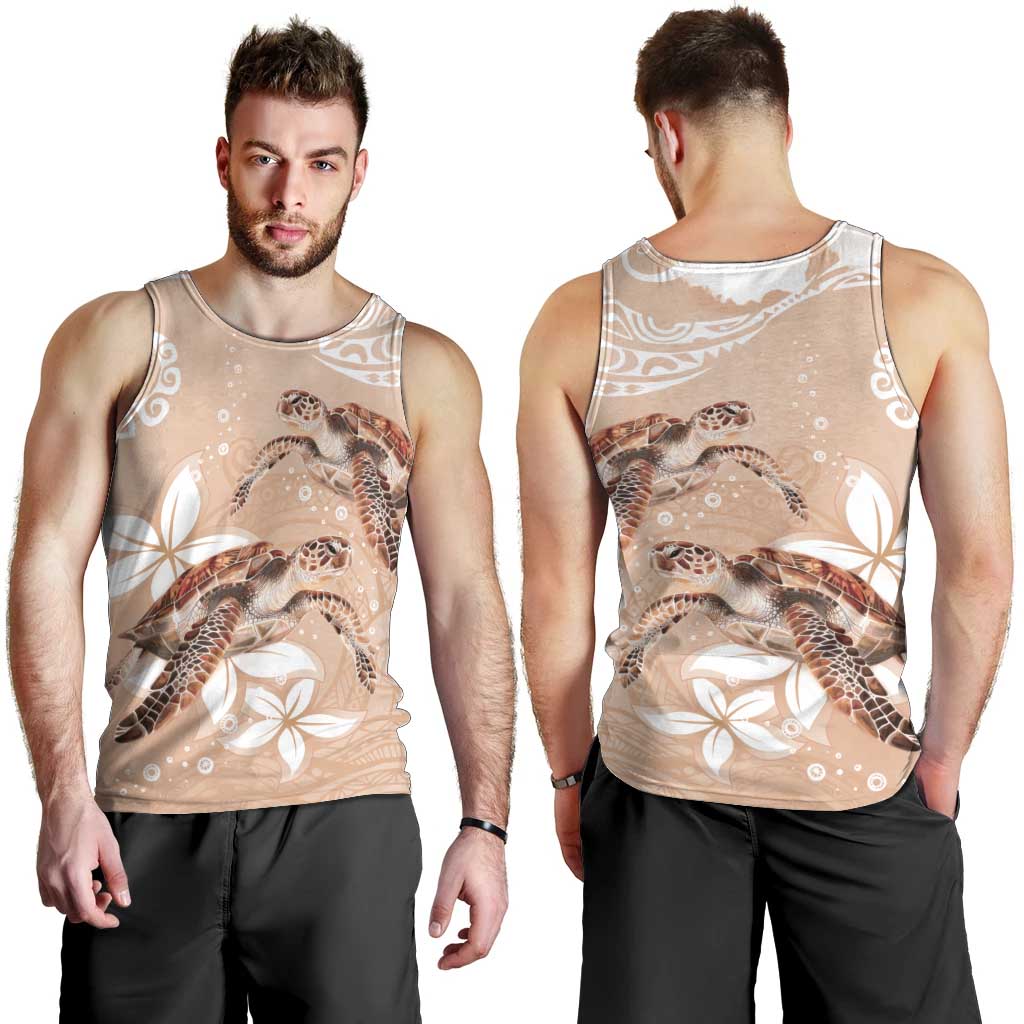 Happy Valentine's Day Polynesia Men Tank Top SeaTurtle Couple Polynesian - Desert Sand Color LT14 - Polynesian Pride
