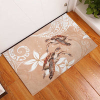 Happy Valentine's Day Polynesia Rubber Doormat SeaTurtle Couple Polynesian - Desert Sand Color LT14 - Polynesian Pride