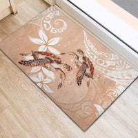 Happy Valentine's Day Polynesia Rubber Doormat SeaTurtle Couple Polynesian - Desert Sand Color LT14 - Polynesian Pride