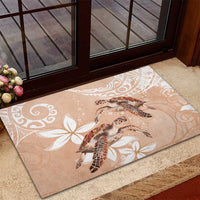 Happy Valentine's Day Polynesia Rubber Doormat SeaTurtle Couple Polynesian - Desert Sand Color LT14 - Polynesian Pride