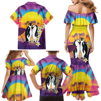 Hawaii Penguin Couple Family Matching Mermaid Dress and Hawaiian Shirt You Are My Valentine - Tropical Sunset Vibes