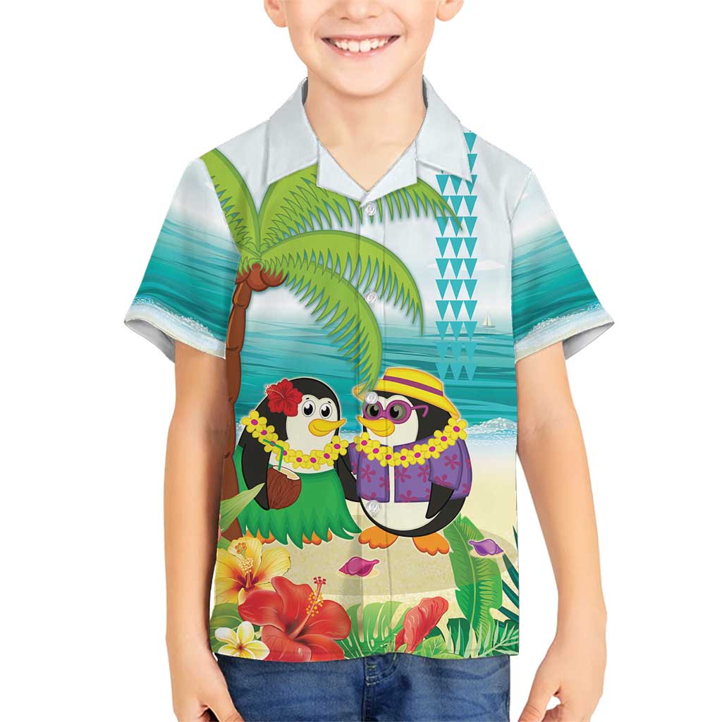 Hawaii Penguin Couple Family Matching Summer Maxi Dress and Hawaiian Shirt Hawaiian Kakau - Tropical Summer Vibes