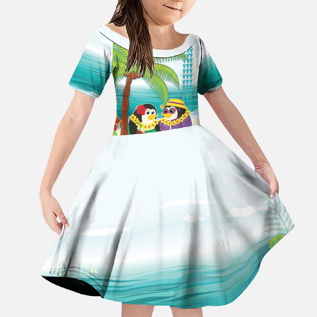 Hawaii Penguin Couple Family Matching Tank Maxi Dress and Hawaiian Shirt Hawaiian Kakau - Tropical Summer Vibes