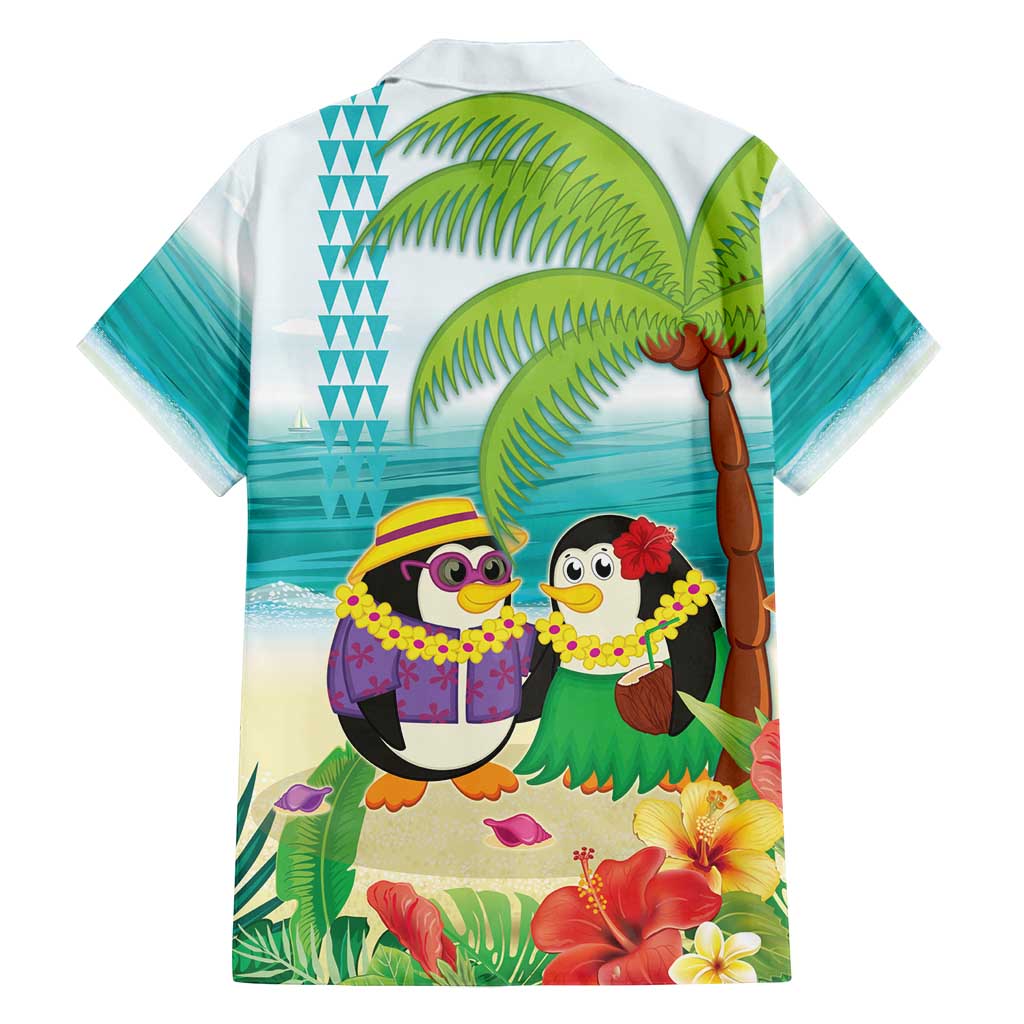 Hawaii Penguin Couple Family Matching Tank Maxi Dress and Hawaiian Shirt Hawaiian Kakau - Tropical Summer Vibes