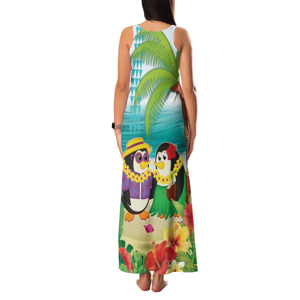 Hawaii Penguin Couple Family Matching Tank Maxi Dress and Hawaiian Shirt Hawaiian Kakau - Tropical Summer Vibes