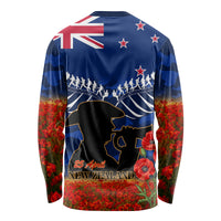 New Zealand ANZAC Day Long Sleeve Shirt 25 April Last Post Camouflage With Poppies LT14 - Polynesian Pride