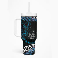 New Zealand Matariki Tumbler With Handle Maori New Year Silver Fern And Lizard - Turquosie