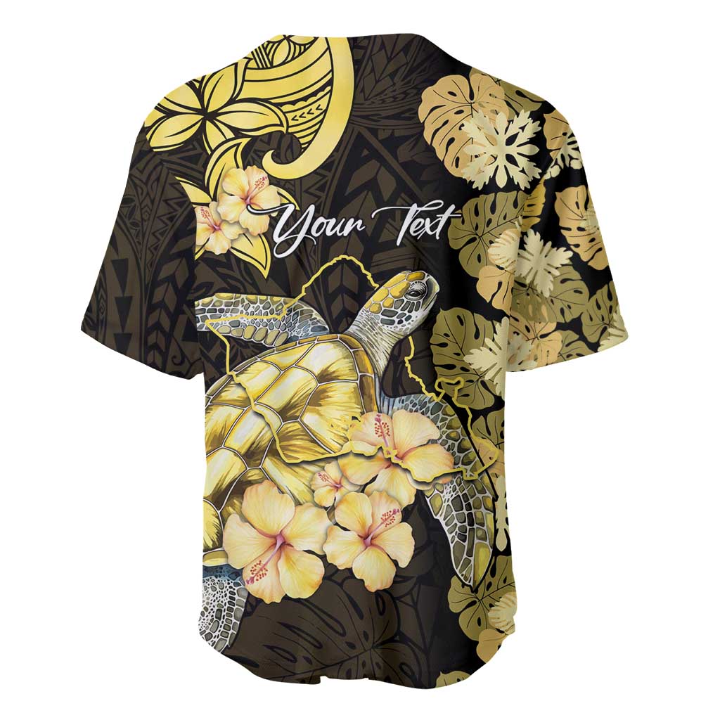 Personalised Aloha Hawaii Oahu Island Baseball Jersey Gathering Place Sea Turtle Ilima Flowers LT14 - Polynesian Pride