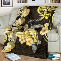 Personalised Aloha Hawaii Oahu Island Blanket Gathering Place Sea Turtle Ilima Flowers