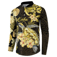 Personalised Aloha Hawaii Oahu Island Button Sweatshirt Gathering Place Sea Turtle Ilima Flowers LT14 - Polynesian Pride