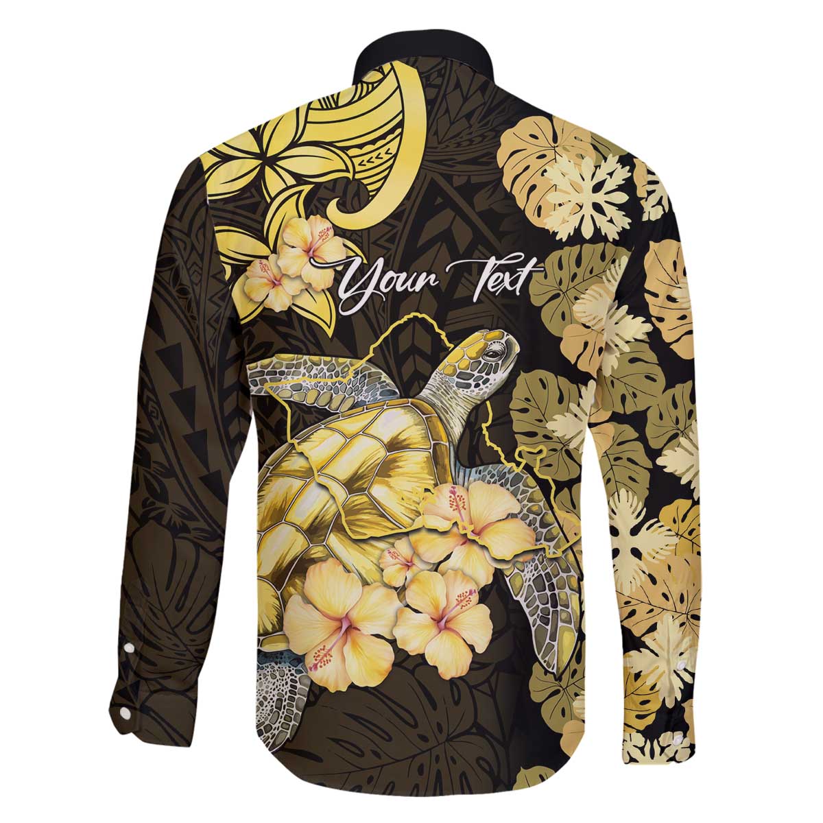 Personalised Aloha Hawaii Oahu Island Family Matching Off The Shoulder Long Sleeve Dress and Hawaiian Shirt Gathering Place Sea Turtle Ilima Flowers