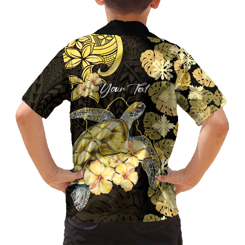 Personalised Aloha Hawaii Oahu Island Family Matching Tank Maxi Dress and Hawaiian Shirt Gathering Place Sea Turtle Ilima Flowers