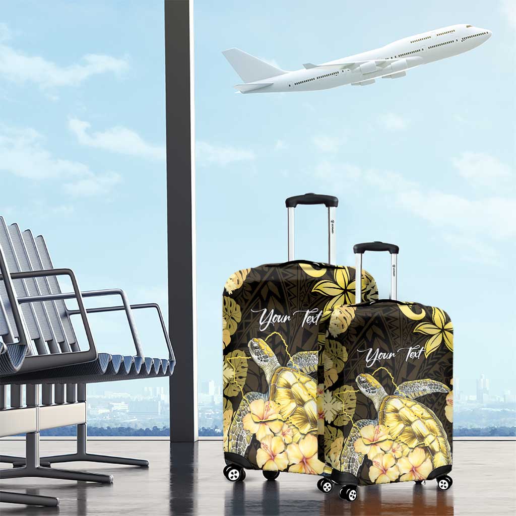 Personalised Aloha Hawaii Oahu Island Luggage Cover Gathering Place Sea Turtle Ilima Flowers
