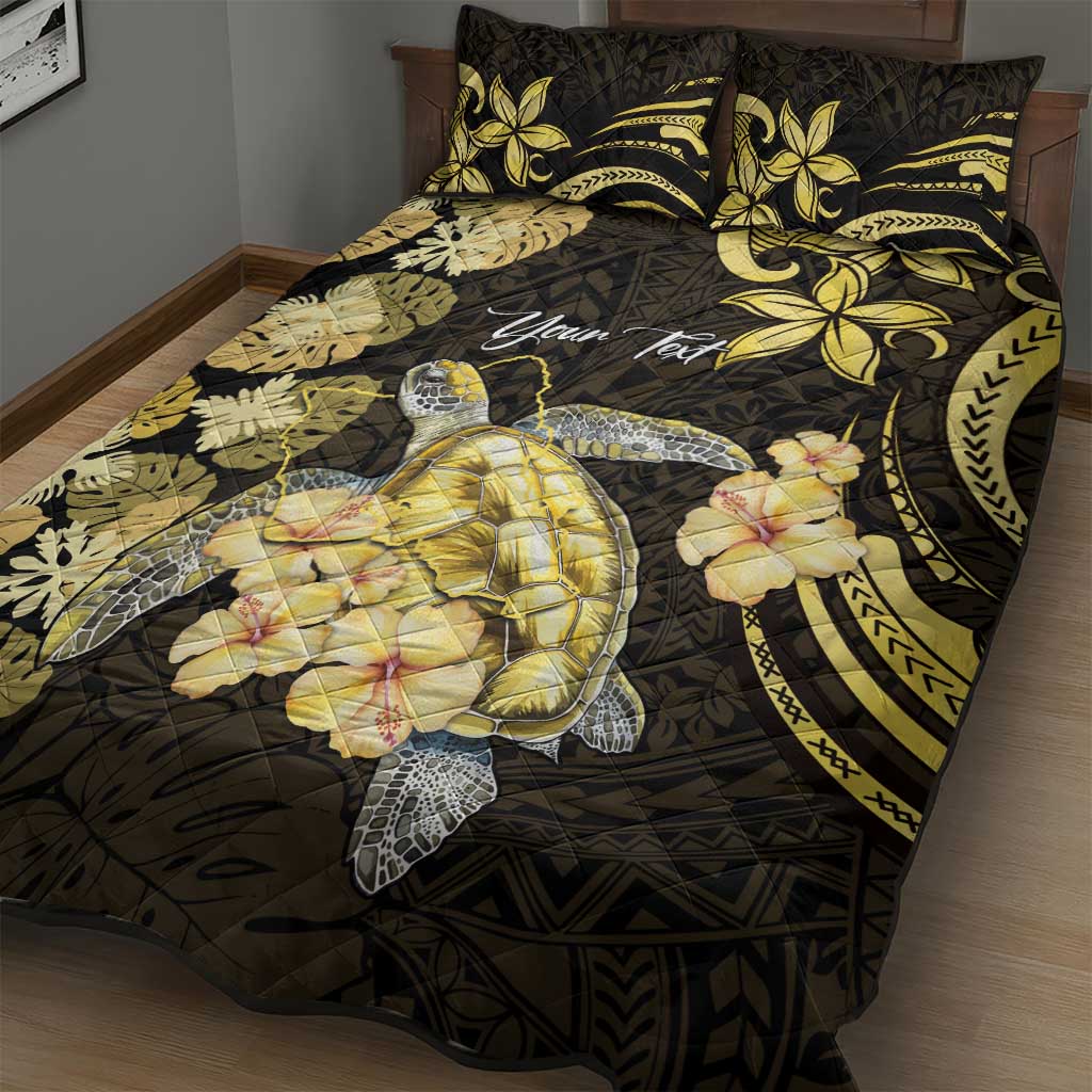 Personalised Aloha Hawaii Oahu Island Quilt Bed Set Gathering Place Sea Turtle Ilima Flowers