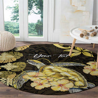 Personalised Aloha Hawaii Oahu Island Round Carpet Gathering Place Sea Turtle Ilima Flowers LT14 - Polynesian Pride