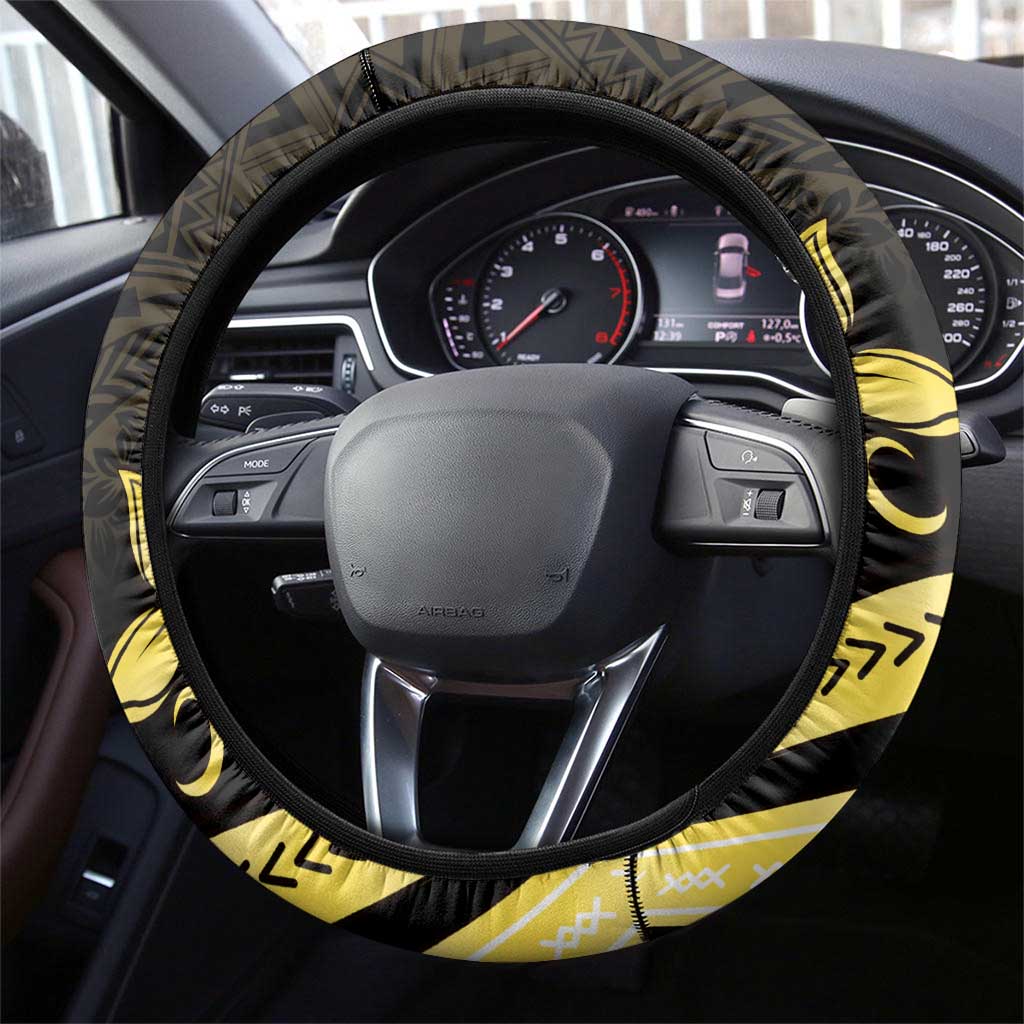 Aloha Hawaii Oahu Island Steering Wheel Cover Gathering Place Sea Turtle Ilima Flowers