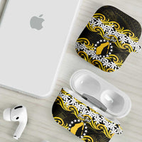 Personalised Cook Islands Aitutaki AirPods Case Tiare Maori Polynesian Waves Tattoo