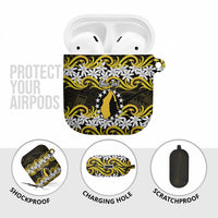Personalised Cook Islands Aitutaki AirPods Case Tiare Maori Polynesian Waves Tattoo