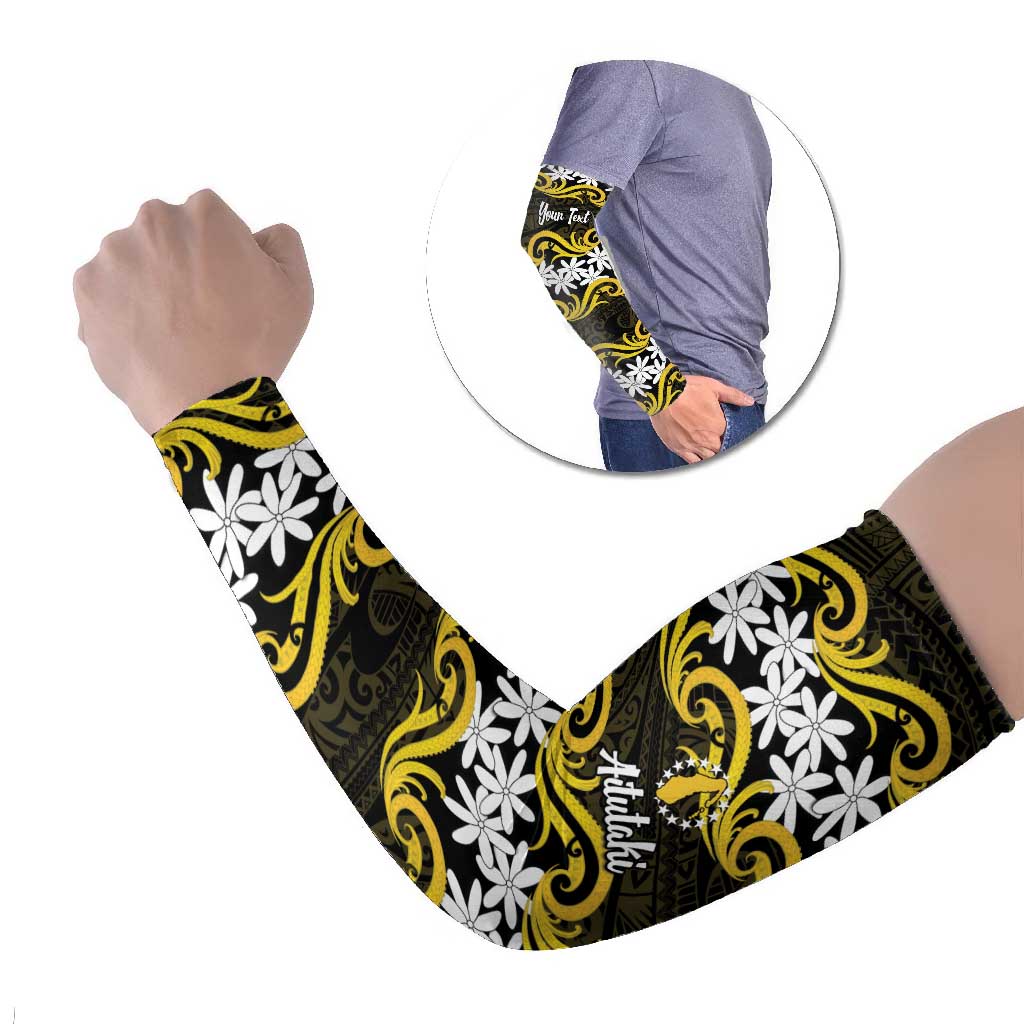 Personalised Cook Islands Aitutaki Arm Sleeves Tiare Maori Polynesian Waves Tattoo