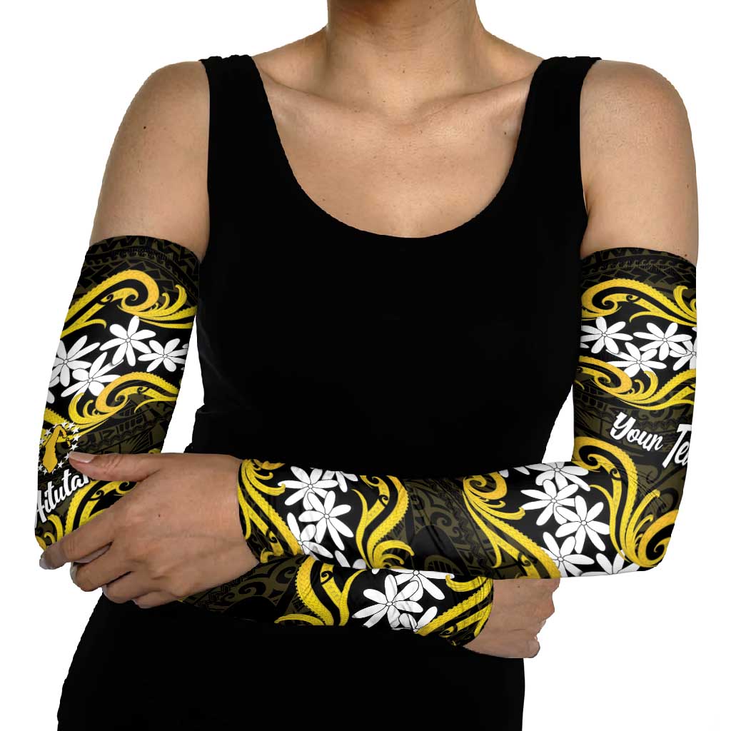Personalised Cook Islands Aitutaki Arm Sleeves Tiare Maori Polynesian Waves Tattoo