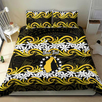 Personalised Cook Islands Aitutaki Bedding Set Tiare Maori Polynesian Waves Tattoo