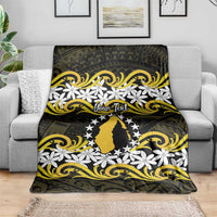 Personalised Cook Islands Aitutaki Blanket Tiare Maori Polynesian Waves Tattoo