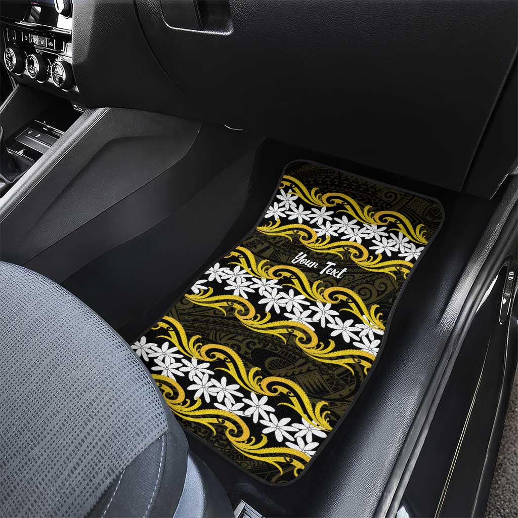 Personalised Cook Islands Aitutaki Car Mats Tiare Maori Polynesian Waves Tattoo