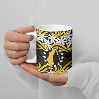 Personalised Cook Islands Aitutaki Ceramic Mug Tiare Maori Polynesian Waves Tattoo