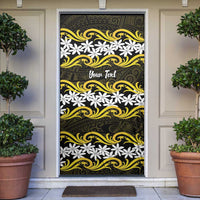 Personalised Cook Islands Aitutaki Door Cover Tiare Maori Polynesian Waves Tattoo