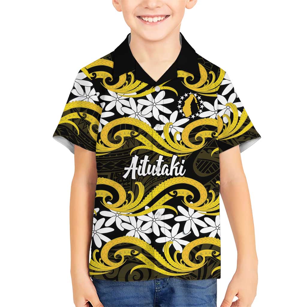 Personalised Cook Islands Aitutaki Family Matching Summer Maxi Dress and Hawaiian Shirt Tiare Maori Polynesian Waves Tattoo