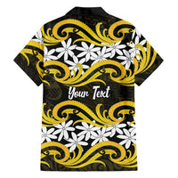 Personalised Cook Islands Aitutaki Hawaiian Shirt Tiare Maori Polynesian Waves Tattoo