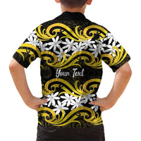 Personalised Cook Islands Aitutaki Hawaiian Shirt Tiare Maori Polynesian Waves Tattoo