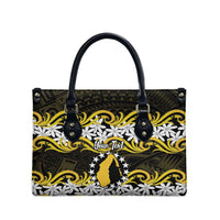 Personalised Cook Islands Aitutaki Leather Bag Tiare Maori Polynesian Waves Tattoo LT14 - Polynesian Pride