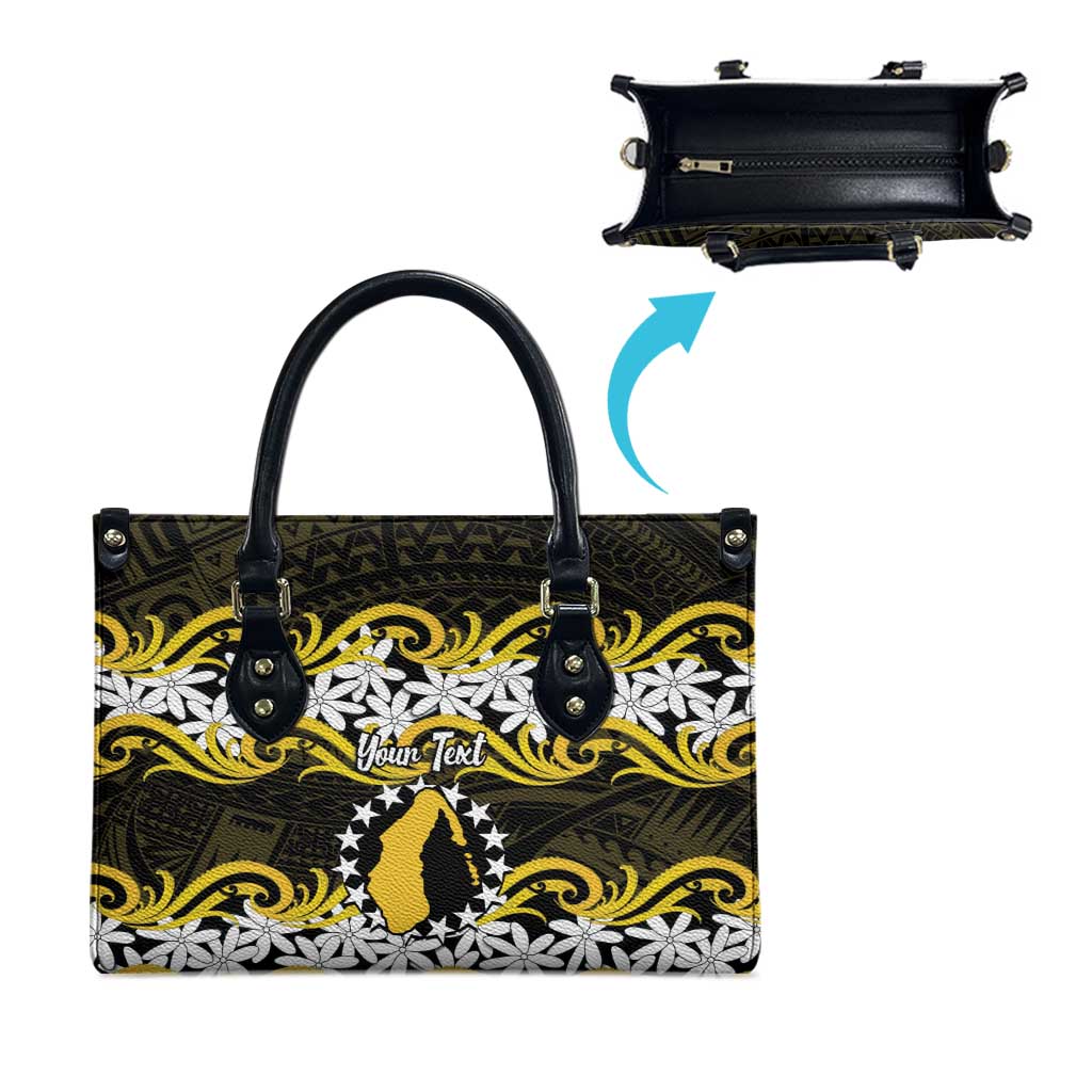 Personalised Cook Islands Aitutaki Leather Bag Tiare Maori Polynesian Waves Tattoo LT14 - Polynesian Pride