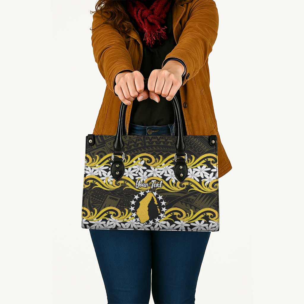 Personalised Cook Islands Aitutaki Leather Bag Tiare Maori Polynesian Waves Tattoo LT14 - Polynesian Pride