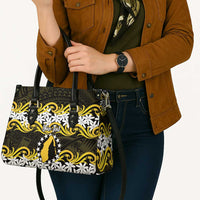 Personalised Cook Islands Aitutaki Leather Bag Tiare Maori Polynesian Waves Tattoo LT14 - Polynesian Pride