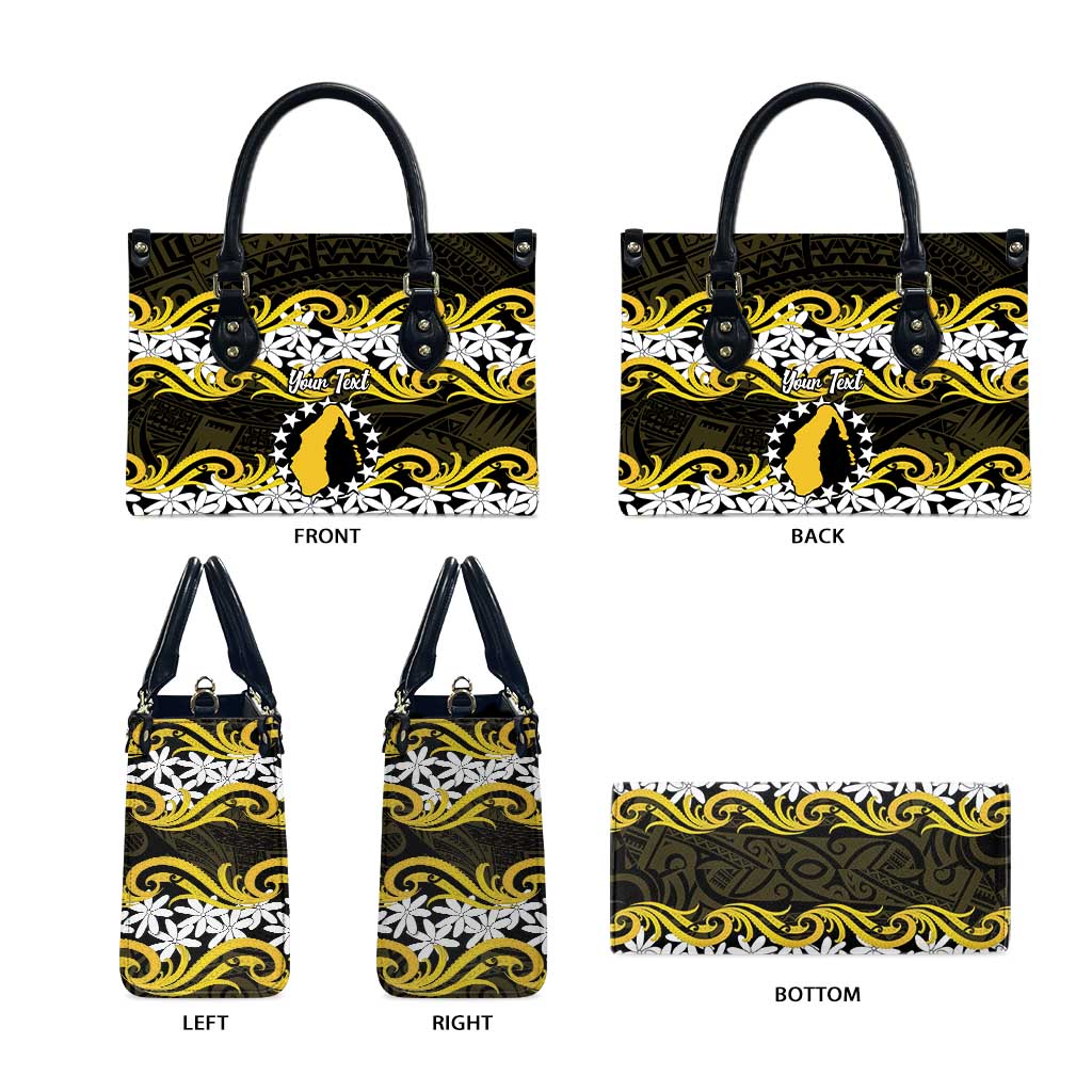 Personalised Cook Islands Aitutaki Leather Bag Tiare Maori Polynesian Waves Tattoo LT14 - Polynesian Pride