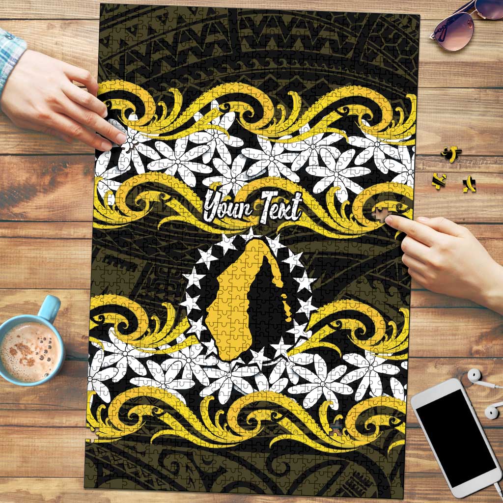 Personalised Cook Islands Aitutaki Puzzle Tiare Maori Polynesian Waves Tattoo