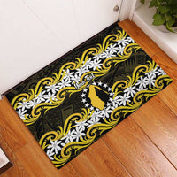 Personalised Cook Islands Aitutaki Rubber Doormat Tiare Maori Polynesian Waves Tattoo LT14 - Polynesian Pride