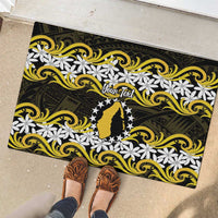 Personalised Cook Islands Aitutaki Rubber Doormat Tiare Maori Polynesian Waves Tattoo LT14 - Polynesian Pride