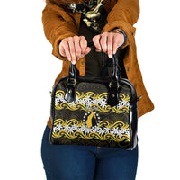 Personalised Cook Islands Aitutaki Shoulder Handbag Tiare Maori Polynesian Waves Tattoo LT14 One Size Yellow - Polynesian Pride