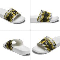 Personalised Cook Islands Aitutaki Slide Sandals Tiare Maori Polynesian Waves Tattoo
