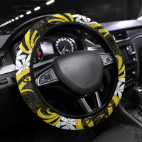Cook Islands Aitutaki Steering Wheel Cover Tiare Maori Polynesian Waves Tattoo