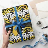 Personalised Cook Islands Aitutaki Wrapping Paper Tiare Maori Polynesian Waves Tattoo LT14 - Polynesian Pride