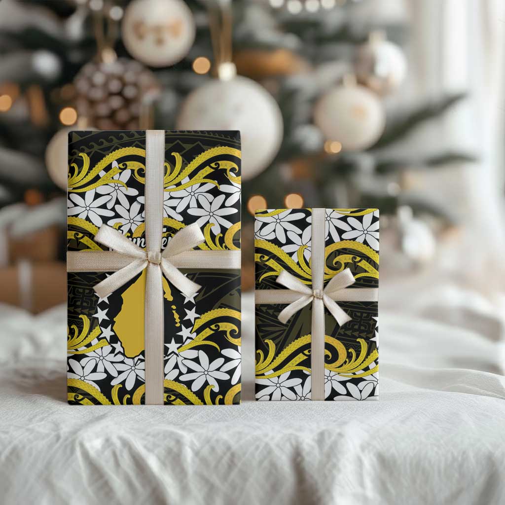 Personalised Cook Islands Aitutaki Wrapping Paper Tiare Maori Polynesian Waves Tattoo LT14 - Polynesian Pride